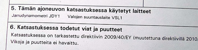 Viat ja puutteet katsastuksessa 2015-04-29